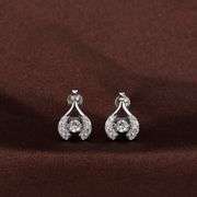 Lucky horse shoe platinum over 925 non tarnish sterling silver with dancing stone earrings