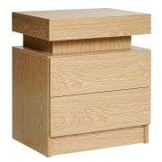 High Gloss Nightstand with 2 Drawers Bedside Table
