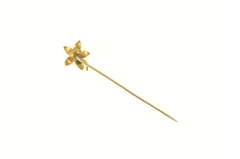 14K Yellow Gold Victorian Flower Pearl Flower Forget Me Not Stick Pin