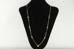 14K Yellow Gold 0.35 Ctw Diamond Sapphire Ruby Herringbone Necklace