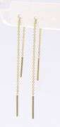 Beautiful Yellow Gold Bar Earring Threaders