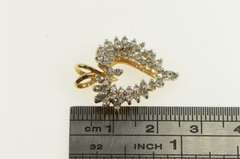 14K Yellow Gold 0.75 Ctw Diamond Cluster Heart Love Vintage Pendant