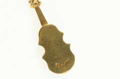 18K Yellow Gold 3D Violin Cello Bass String Instrument Charm/Pendant