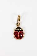 14k Yellow Gold Beautiful Enamel Finish Colorful Ladybug Pendant Lady Bug Charm