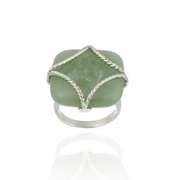 Sterling Silver Green Jade Ring