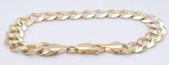 Powerful Yellow Gold Diamond Cut Curb Link Bracelet