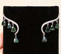 Unique Blue green Sapphire earrings