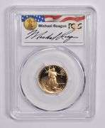 PR69DCAM 1990-P $10 American Gold Eagle 1/4 Oz Gold Signed Reagan PCGS