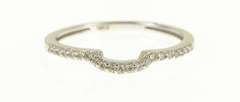 10K White Gold Curved Contour Diamond Wedding Band Ring