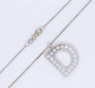 Elegant White Gold Diamond D Initial Pendant on Chain