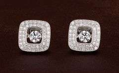 Inclusion of love square Dancing stone Earrings