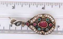 Lot of 2 Vintage 925 Sterling Silver Gemstone Dangle Earrings