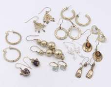 Group Lot of Vintage 925 Sterling Silver Earrings