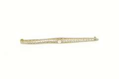 14K Yellow Gold Art Deco Pearl Seed Pearl Filigree Bar Pin/Brooch