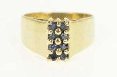 14K Yellow Gold Squared Sapphire Vintage Graduated Statement Ring