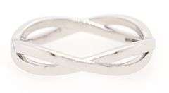 De Beers Infinity Wedding Band Ring in 18K W/Box