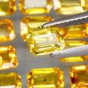 Glittering 7.94ct set of golden Songean Sapphires