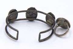 Vintage Sterling Silver Turquoise Cuff Bracelet and Turquoise Ring