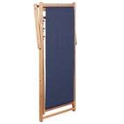 Folding Beach Chair Fabric and Wooden Frame Blue