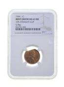 MS63 RB ERROR 1944 Lincoln Wheat Cent 10% Straight Clip (2.8g) - NGC