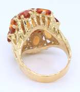 Fantastic Yellow Gold oval and Emerald Cut Citrine Cluster Ring