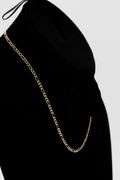 14k Yellow Gold Solid Pave Figaro Link Chain 2.6mm Necklace 16"