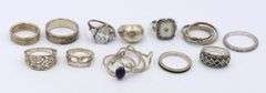Group Lot of Vintage 925 Sterling Silver Rings