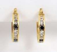Penny Sized Black & White CZ Hoops