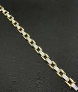 TWO TONE MENS 1.00 CARAT T.W. DIAMOND BRACELET IN 14K YELLOW AND WHITE GOLD