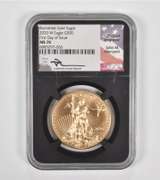 MS70 2020-W $50 American Burnished Gold Eagle 1 Oz FDOI Mercanti NGC