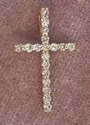 14K YELLOW GOLD CROSS  WITH DIAMONDS