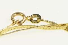 14K Yellow Gold Emerald Diamond Scroll Herringbone Chain Necklace