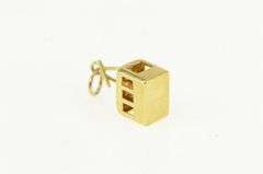 14K Yellow Gold 3D Cable Car Ski Lift Vintage Charm/Pendant