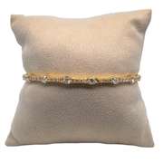 14K YELLOW GOLD BANGLE BRACELET WITH DIAMONDS