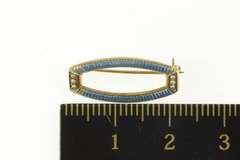 14K Yellow Gold Victorian Enamel Seed Pearl Accent Oval Pin/Brooch