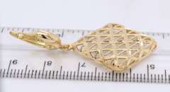 Gorgeous Yellow Gold Basket Weave Drop Dangle Earrings