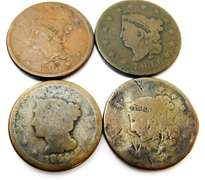 4 U.S. Large Cent Coins