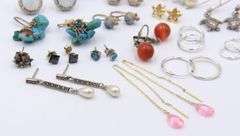 Group Lot of Vintage 925 Sterling Silver Earrings