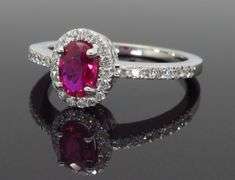 Oval Ruby & Diamond Halo Ring