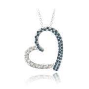 Blue Diamond & White Topaz Necklace