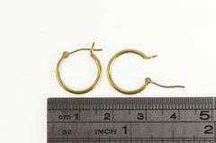 14K Yellow Gold 14.2mm Classic Simple Vintage Hoop Earrings