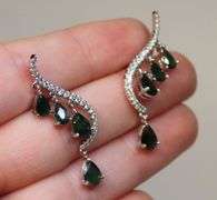 Unique Blue green Sapphire earrings