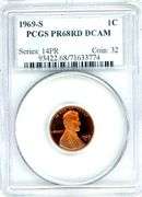 1969-S Proof Lincoln Memorial Cent in PCGS PR68DCAM