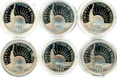 6 Proof Statue of Liberty Commemorative Half Dollars in Capsules