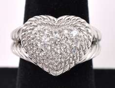 Lovely Heart CZ Ring In Sterling Silver