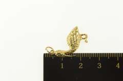 14K Yellow Gold Diamond Cut Pelican Coastal Shore Bird Charm/Pendant