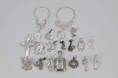 Sterling Silver Curated Pendant Assortment Various Sizes & Styles (20 Pendant Lot)