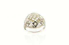 Platinum Art Deco 0.90 Ctw OEC Diamond Filigree Ring