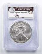 MS70 2014 American Silver Eagle FS Government Box#6 Sign Mercanti PCGS