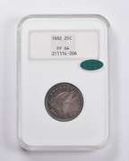 PF64 1882 Seated Liberty Quarter CAC NGC